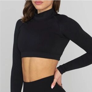 Young LA Black Long Sleeve Crop Top